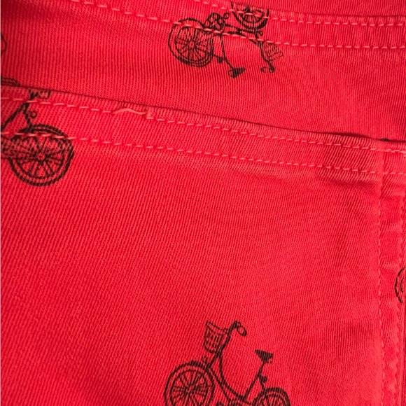 PAIGE Kylie Crop Bicycle Theme Skinny Jeans Red Black Size 26 - Picture 11 of 14
